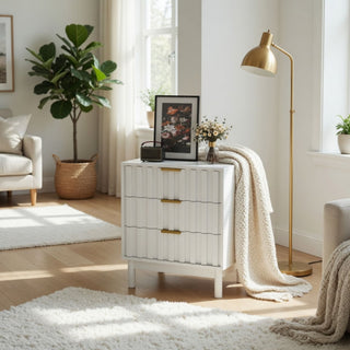 Fluted 3 Drawer Dresser