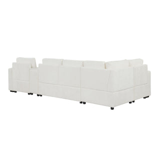 Modular L-Shaped Sectional Sofa Bed With Pull-Out Sleeper, Cup Holders, And Storage