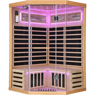 Double Sauna Room With Carbon Heating Plates - White Oak