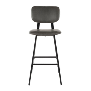 Foundry - Contemporary Barstool Zig Zag Stitching (Set of 2) - Black / Gray