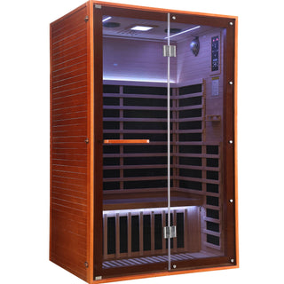 Double Sauna Room With Carbon Heating Plates - American White Oak