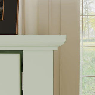 Storage Cabinet, Freestanding Curio Cabinet With Grid Doors & Drawer, Pantry Display Cabinet For Kitchen