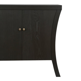 Refined Industrial 4 Door Credenza With Arc Legs & Clasps