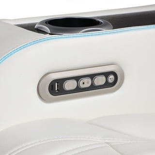 Electra - Power Reclining Sofa With Power Headrests, Drop Down Table, Reading Light, Massage, LED Lighting And USB Control