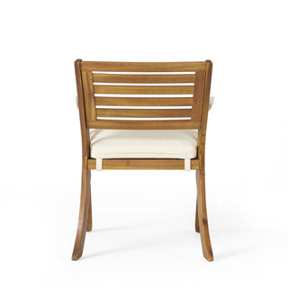 Outdoor Hermosa 5 Piece Wood Dining Set With Cushions - Teak / Beige