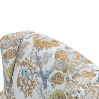 Accent Chair With Floral Upholstery And Nailhead Trim