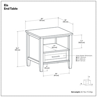 Ela - End Table - Brown