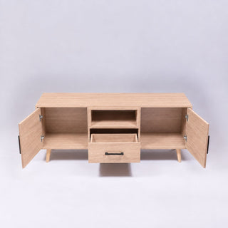 TV Stand For TVs Up To 60" With 2 Doors, 1 Drawer And 1 Open Shelf - Walnut