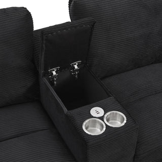 Modern U - Shaped Sectional Sofa With Storage Ottomans, USB Ports, And Cup Holders