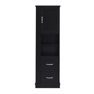 Freestanding Bathroom Storage Cabinet With Adjustable Shelves And Side Hooks Board, Rectangle Design
