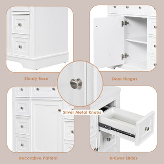 Modern Bathroom Vanity With Sink Combo, 6 Drawers And 1 Cabinet