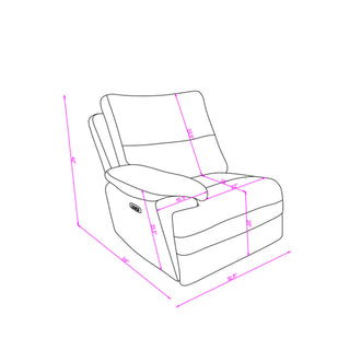 Sectional Sofa With Power Recline, USB Charging, And Storage Chaise - Gray