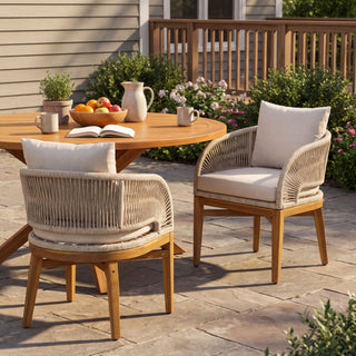 Outdoor Dining Chairs With Cushion (Set of 2)