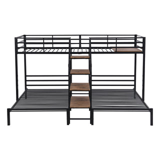 Metal Bunk Bed With Storage Shelves Staircase