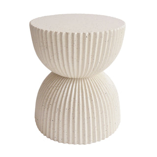 Side Table With Speckled Ribbed Texture