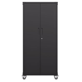 Garage Storage Cabinet With Wheels Heavy-Duty Tool Storage - Black