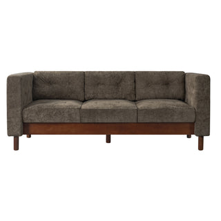 3 Seater Sofa With Square Arms, Tufted Pillow Back For Living Room