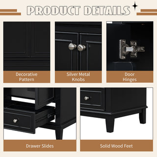 Modern Bathroom Vanity With Sink Combo, Multi Functional Cabinet With Doors And Drawer