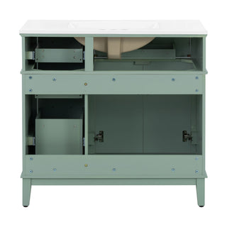 Modern Bathroom Vanity With Sink, Soft Close Doors, 4 Storage Drawers