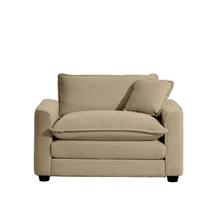 Modern Classic Fabric Single Chair Deep Seat Sofa With Pillow