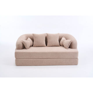 Foldable Sofa Bed, Boneless Couch Convertible Sleeper With 4 Pillows
