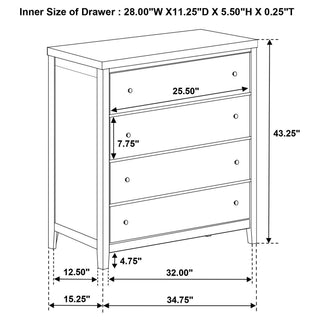 Clement - 4 Drawer Chest Of Drawers - Espresso