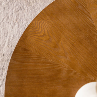 Round Retro Coffee With Solid Wood Legs