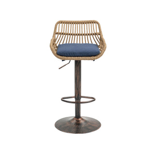 Modern Swivel Bar Stools Adjustable Counter Chairs With Footrest (Set of 2)