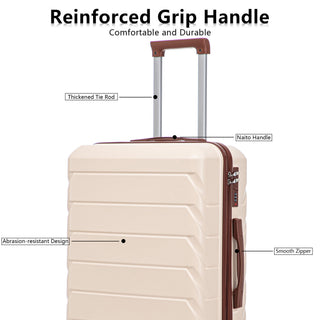 3 Pieces Set 20" / 24" / 28" Spinner Wheel Luggage With Combination Lock