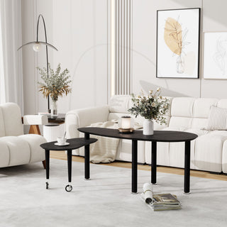 Rotatable Cocktail Table With Solid Legs, 360 Degree Rotating