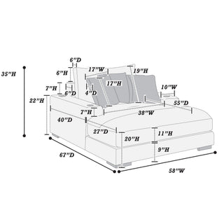 Upholstered Chaise Lounge With Cup Holders USB Port And Pillows