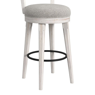Rogen Rustic - Swivel Bar Stool (Set of 2) - Rustic White