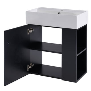 Modern Floating Bathroom Vanity With Ceramic Basin Perfect For Small Bathrooms