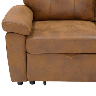 Convertible Sectional Sofa Bed With Pull Out Sleeper And Storage