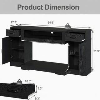 TV Stand With Adjustable Shelves & Double Doors