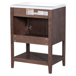Modern Bathroom Vanity With Sink And Open Shelf