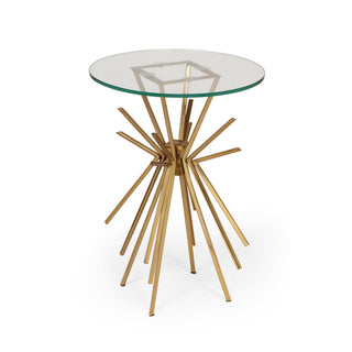 Table With Sunburst Design - Gold