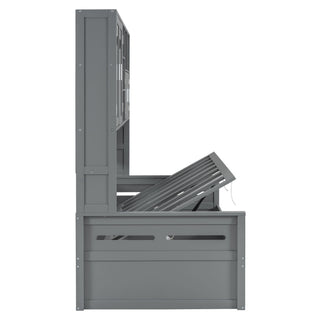 Daybed With All-In-One Cabinet And Shelf