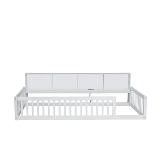 Floor Bed With Storage Cabinets And USB Ports