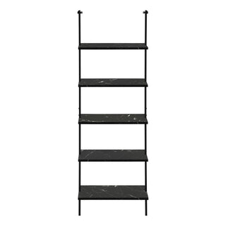 Bookshelf, Bookcase, Etagere, Ladder, 5 Tier, For Office, Marble Look Contemporary & Modern