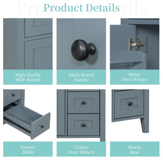 Bathroom Vanity With Sink, 3 Drawers And Adjustable Shelf