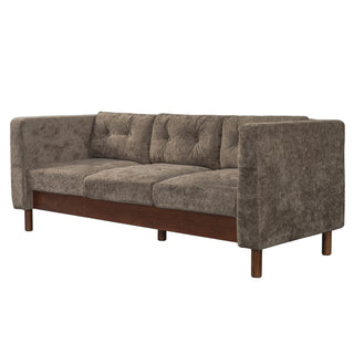 3 Seater Sofa With Square Arms, Tufted Pillow Back For Living Room