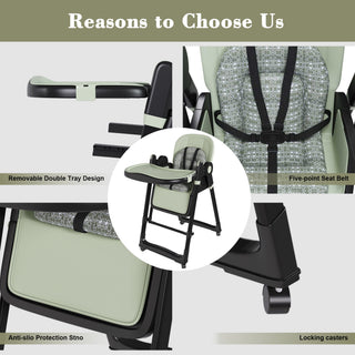 Convertible Baby High Chair To Rocker With 5 Point Harness