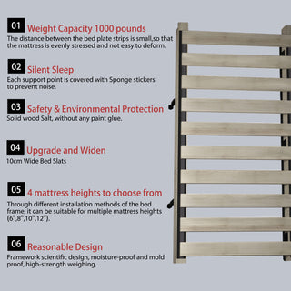 Luxury Upholstered Platform Bed With Oversized Padded Backrest And Solid Wood Frame