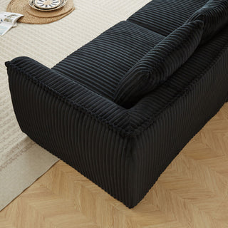 Minimalist 3 Seater Sofa With Curved Lines And Gently Sloped Backrest