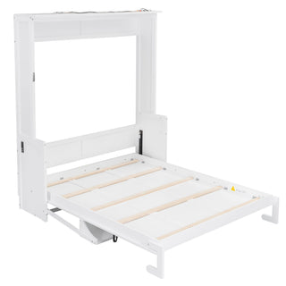 Murphy Bed With Desk, LED Lights & USB Charging Station