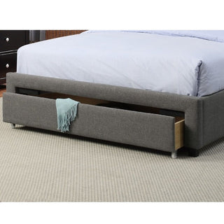 Bed With Tufted Headboard And Storage Drawer