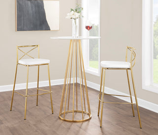 Modern Charlotte - Contemporary Fixed Height Barstool (Set of 2)