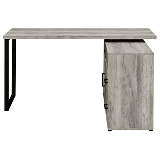 Corrado - L-Shape Office Desk With Storage - Gray