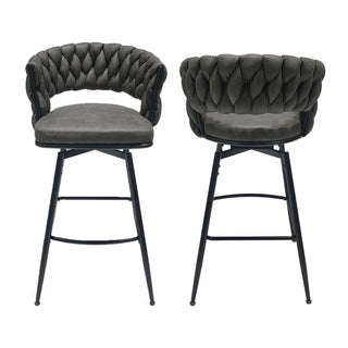 Bar Stool 360 Swivel With Back Footrest